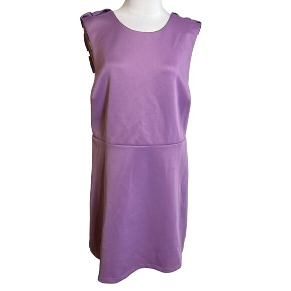 NWT ASOS Bow Strap Back A Line Mini Dress lilac Sz 14 - Picture 8 of 9